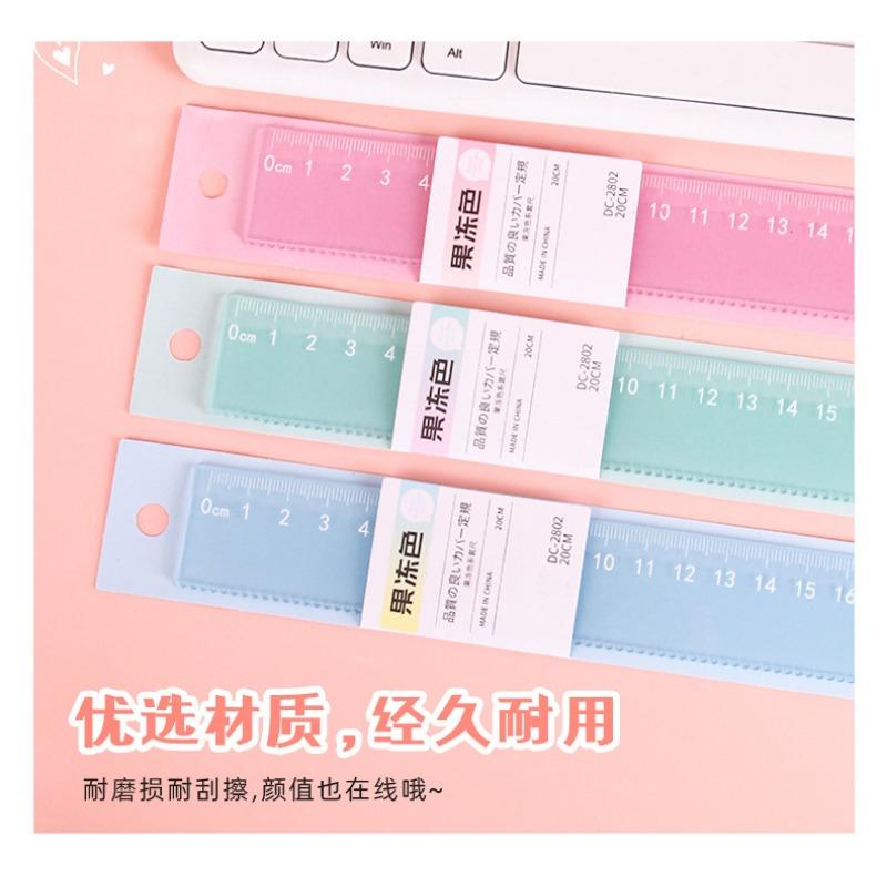 Creative Jelly Color 20cm Straight Ruler For Student Office Drawing Measuring Tool