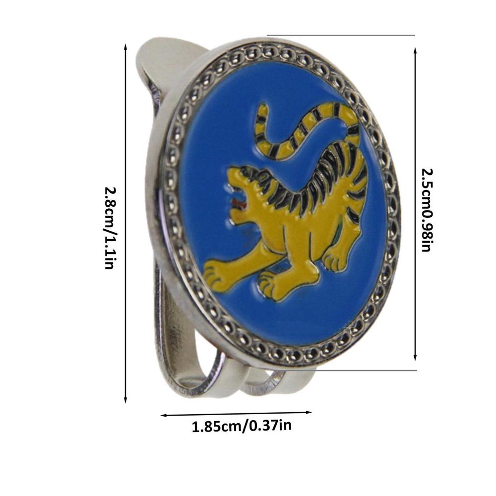 New Golf Ball Mark+Golf Hat Clip Zodiacs Design Magnetic Alloy Marker Golf Accessories Rat Ox Tiger Rabbit Dragon Snake Horse