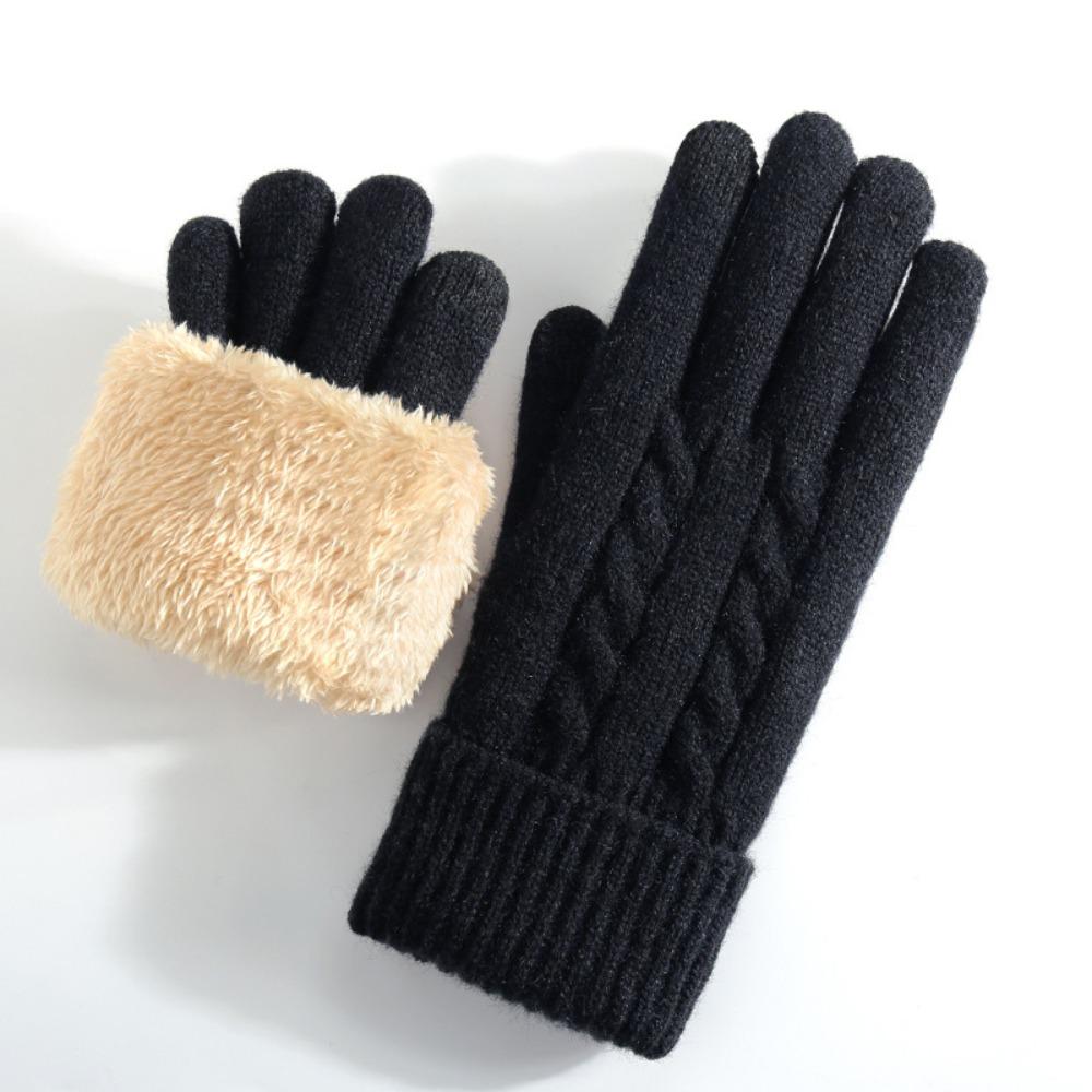 Lamb Velvet Thermal Gloves Double Layer Touchscreen Gloves New Winter Gloves  for Men Women