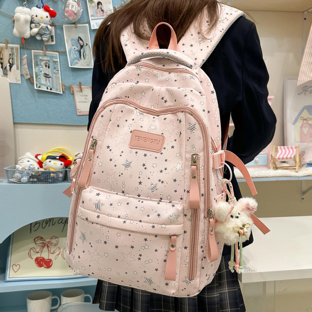 Schoolbag1011 New Fresh Schoolbag for Primary and Middle School Students Backpack College Student Backpack Forest Series Large Capacity Backpack