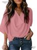 2026 Chiffon V-Neck Loose Casual Top - European & American Style Women's Shirt