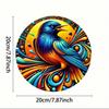 Vintage Style Metal Tin Sign Colorful Crow Art Weatherproof Wall Decor Home Office Gift