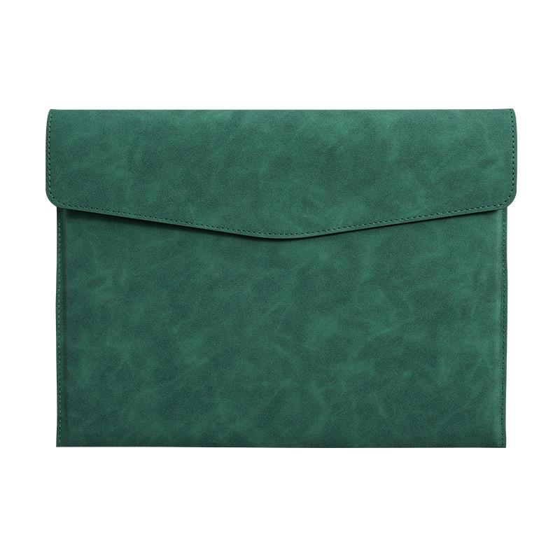 A4 Waterproof Leather Document Briefcase with Snap Closure and Large Capacity