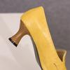 Women's High Heel Single Shoes Spring and Summer New Thick with Solid Color Large Size Matching Low Top Shoes
