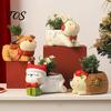 Compact Desktop Plant Holders Cute Christmas Animal Succulent Planter, Small Pot for Indoor Mini Pots Home Decor, Gift Lovers Corgi Hedgehog Reindeer