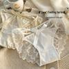 Japanese-Style Lace Hollow Mid-Waist Panties - Women's Sexy Pure Desire Breathable Cotton Briefs