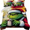 Duvet Cover Printed With Christmas Decoration Super Soft Brushed Microfiber Double Bed Comfortable Set With Zipper Closure And 2 Pillowcases