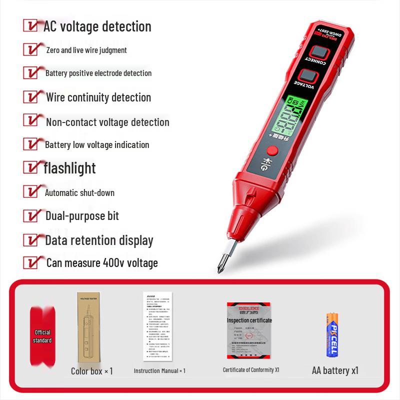 YJHOME Delixi Smart Inductive Voltage Tester 2897+