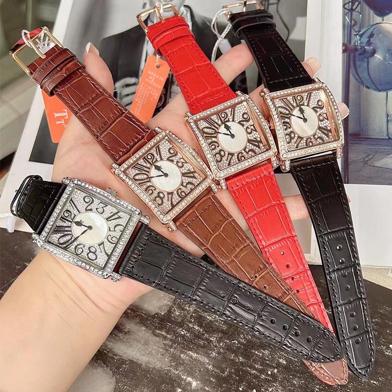 Diamond-Studded Square Watch, Women'S Domineering Large Dial, Casual Fashion, Japanese And Korean Watches, Trendy Luxury And High-End Sense