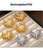 Leaf-Shaped 18K Gold Plated Titanium Steel Earrings