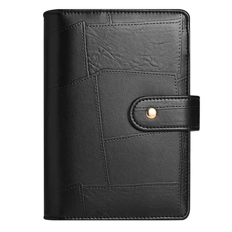 A6 Splicing Retro Style PU Leather DIY Binder Notebook Only Cover Diary Books Schedule Covers School Stationery