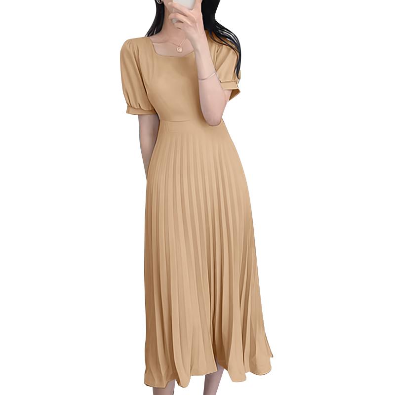 

ZANZEA Женское повседневное летнее платье с V-образным вырезом, коротким рукавом и плиссировкой XL