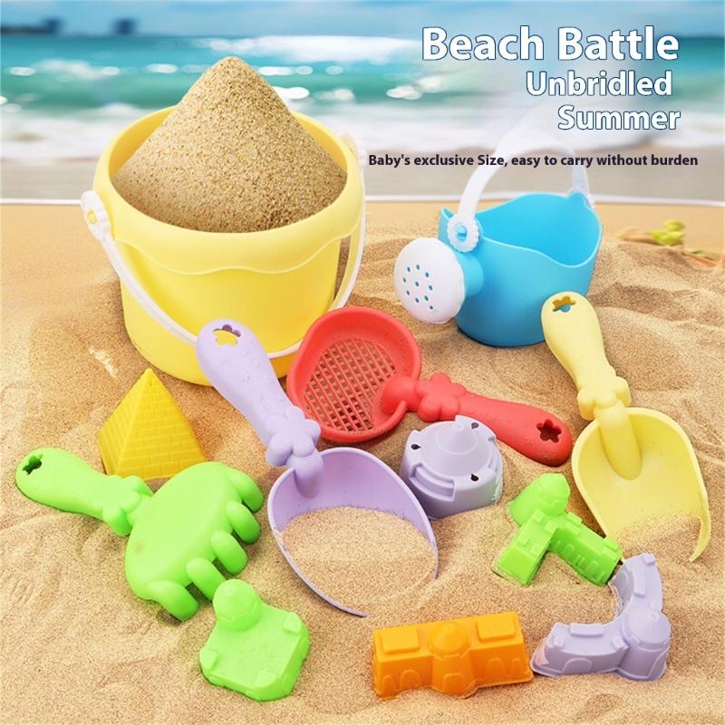 Sand Play Tool Set Sand Shovel Bucket Sandcastle Toy For Children With Bright Color for Parents Kids Beach Vacation