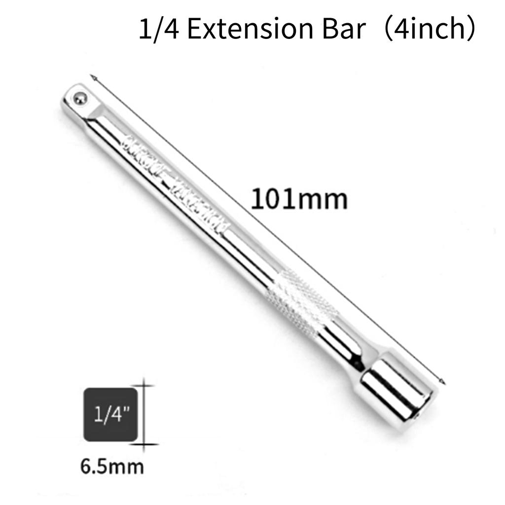 1/4" 3/8" 1/2" Socket Ratchet Wrench Extension Bar 50/75/100/125/150/250mm Long Bar Steering Sleeve Connecting Rod Accessories