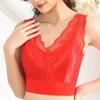 Sexy Lace Large Size Back Underwear for Women Without Steel Ring Gathered Anti-sagging Vest Bra Thin Breathable Simple Natural Bra