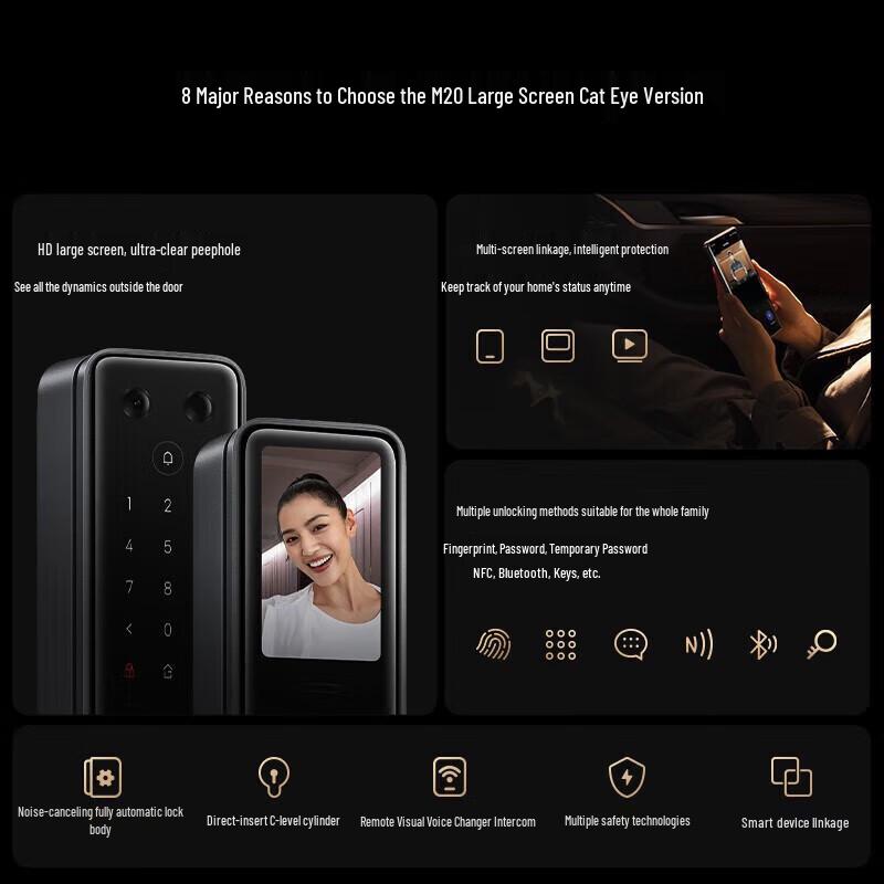 Xiaomi M20 Smart Door Lock with Large Screen Peephole