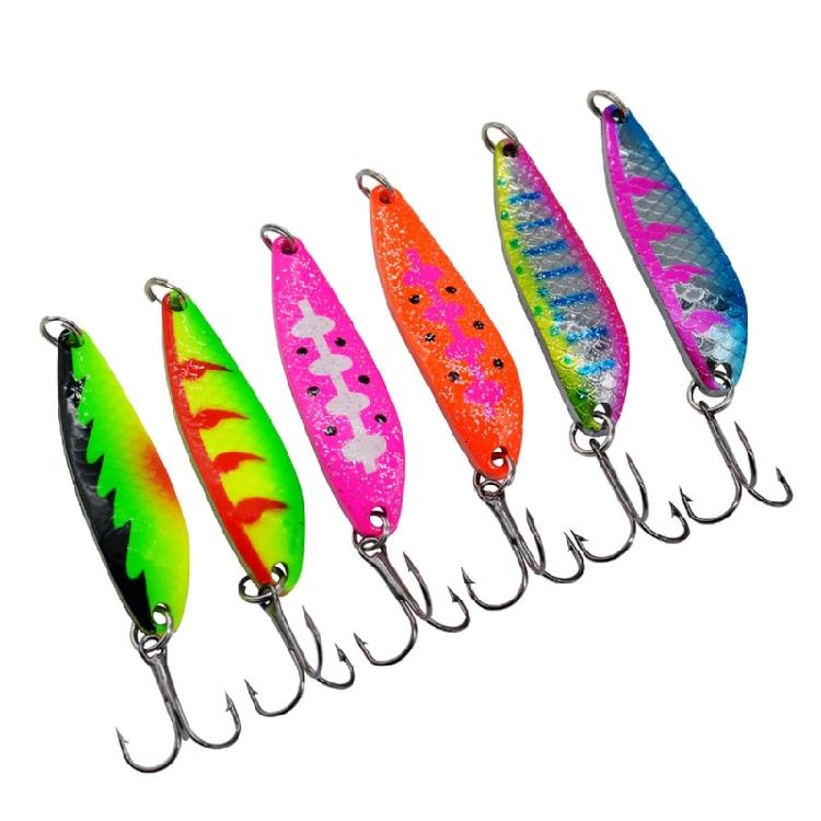 Spoon Metal Construction Spinner Baits Fish Lures Spinner Swimbaits Colorful Sequins Lures Baits Treble Hook Fishhooks