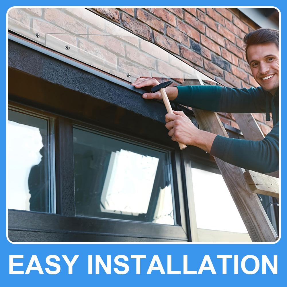 Window Door Wall Canop UV Rain Protection Awning Canopy Rain Shelter Window Awning Canopy for Sun Snow Rain Garden and Patio