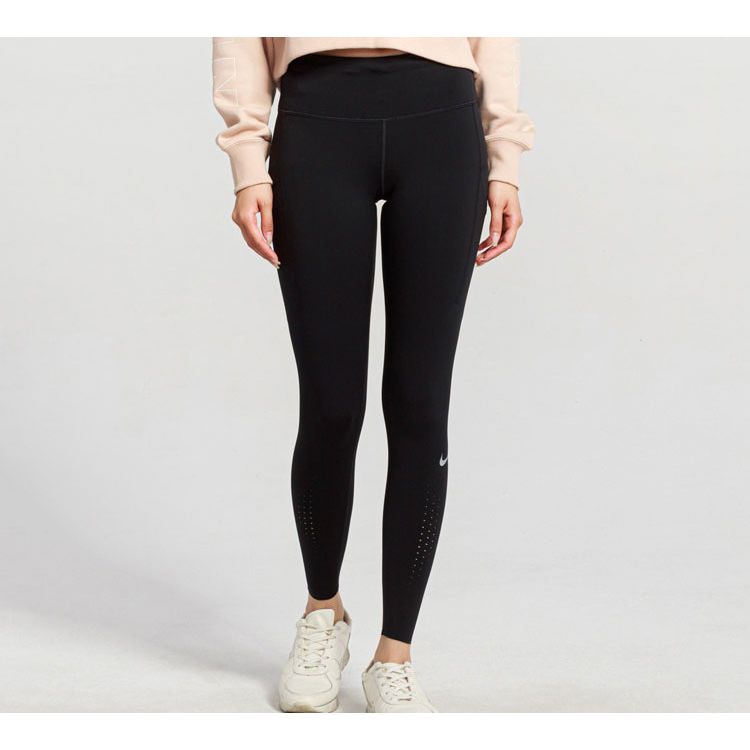 Nike Power Epic Lux Dri-FIT Běžecké legíny Žraločí fitness kalhoty Dámské spodní díly Černé CN8042-010