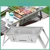 Portable Charcoal Barbecue Grill With Foldable Design For Home Outdoor Use And Parties