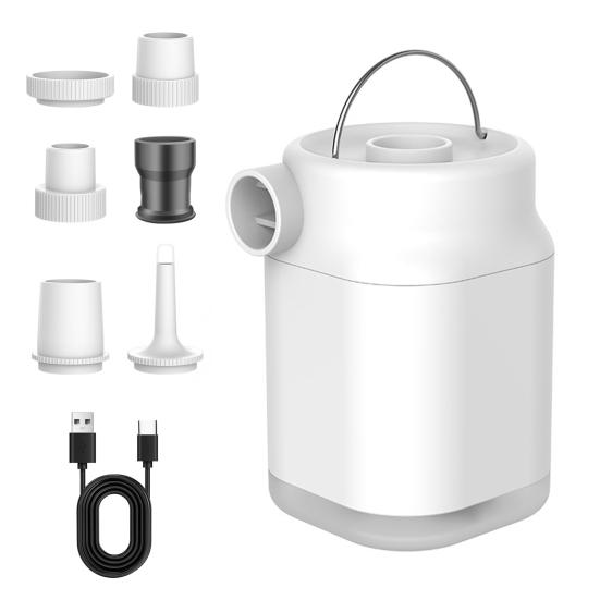 Outdoor Mini Air Pump with LED Inflatables Swimming Ring Pool Portable USB Rechargeable Float Air