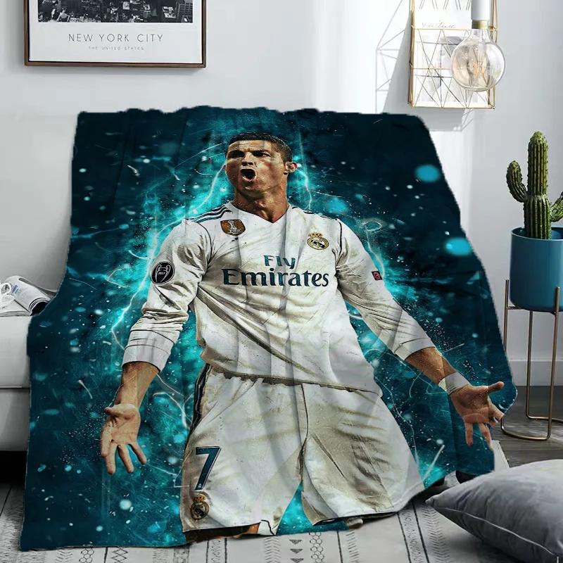 Cute Blanket CR7 Ronaldo Sofa Camp Nap Bedspread Soft Bicycle Blanket Fleece Home Textile Birthday Gift Blanket Bedroom Decor