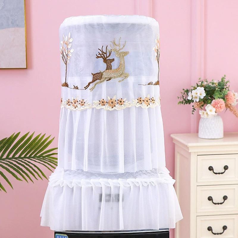 

1 шт. Чехол для диспенсера воды Универсальный с принтом Многоразовый рукав для ведра Верхний пылезащитный Кружевной вышитый Пылезащитный чехол для бочки