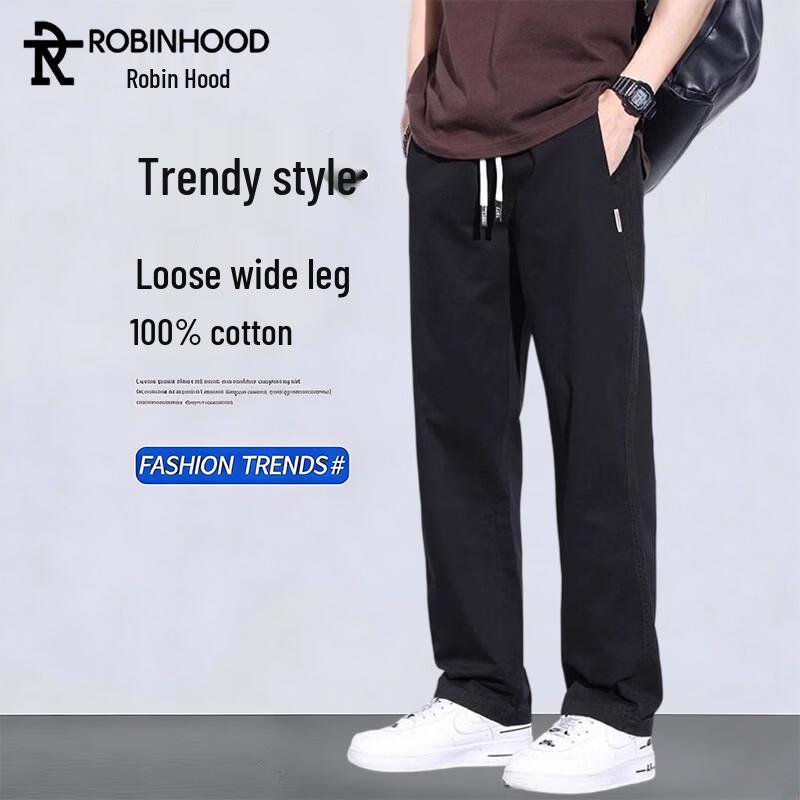 

ROBINHOOD Men s Summer Cotton Casual Straight-Leg Pants M