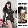 Secretary Teacher Wear Sex Underwear Boyfriend Shirt Long Sleeve Striped Slim-fitting Versatile Medium and Long Skinny Autumn Waist
