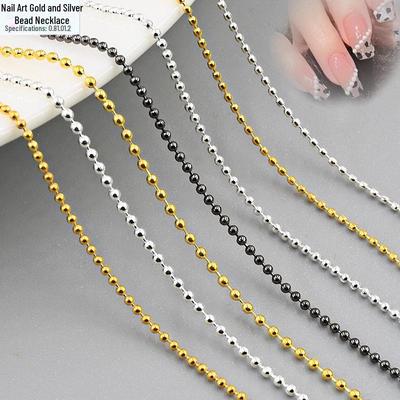 Corrente de Contas de Metal para Nail Art de 90cm para Joias de Unha DIY