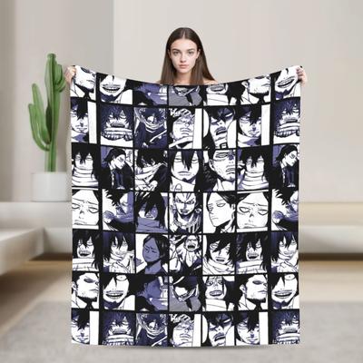 Aizawa Shota Collage Blankets Academy Anime Manga Wool Vintage Soft Throw Blanket for Bed Sofa All Season