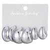 Water Drop Hoop Earrings Accessible Luxury Fancy Earrings Female Earclip Earrings 2024 New Arrival Simple Bracelet Fashion Gold Earrings