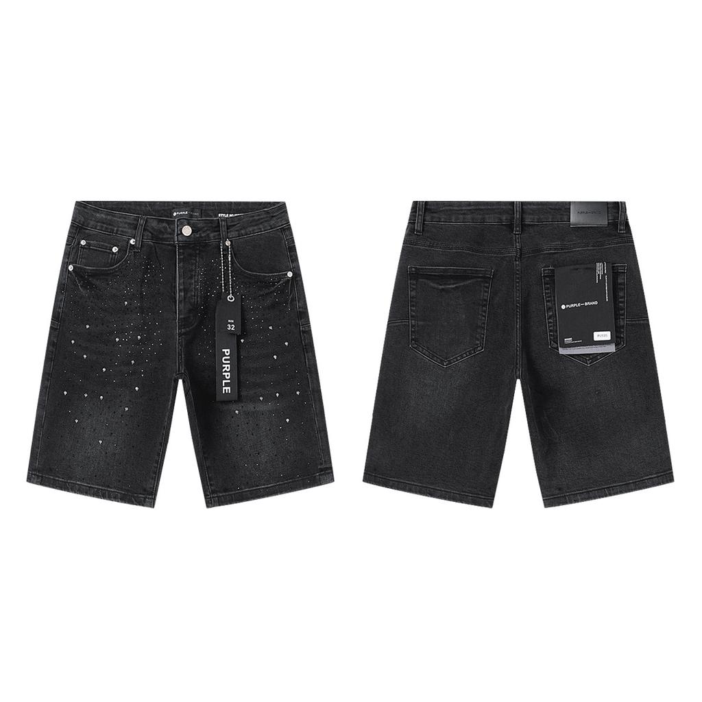 Cross-border Trendy Brand PURPLE BRAND JEANS European and American High Street Loose and Versatile Jeans Shorts Men's and Women's Tide