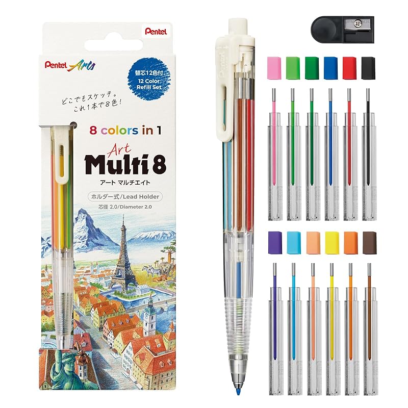 

Pentel art multi 8 8 color cores Comes with refill set XPH804ST