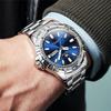 OLEVS Men's Quartz Watch - Multi-Function, Stainless Steel, Water-Resistant, Luminous, Date Display, Analog (Blue)
