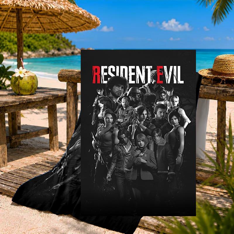Survival Horror Saga Beach Towel Microfiber Beach Towel, Lightweight and Quick-Dry, for Summer Travel, Swimming Pool Fan Birthday Gift