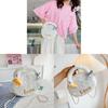Cute Cartoon Plush White Goose Mini Shoulder Bag With Zipper Closure For Girls