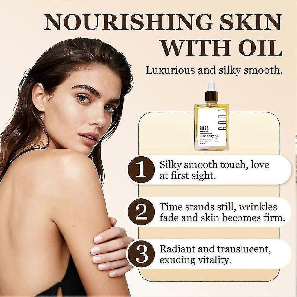 1-3pcs GODA Silk Body Oil,Perfume Oil,Bath & Shower Oil Smooth Skin 50ML/PCS less