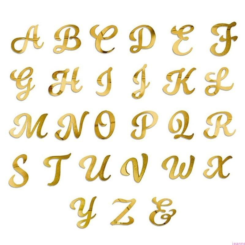 

26Pcs/Set 5cm Mirrored Gold Acrylic Alphabets Cake Toppers for Wedding Baby Showers Birthday Party Tabletop Cake Decoration China Mainland