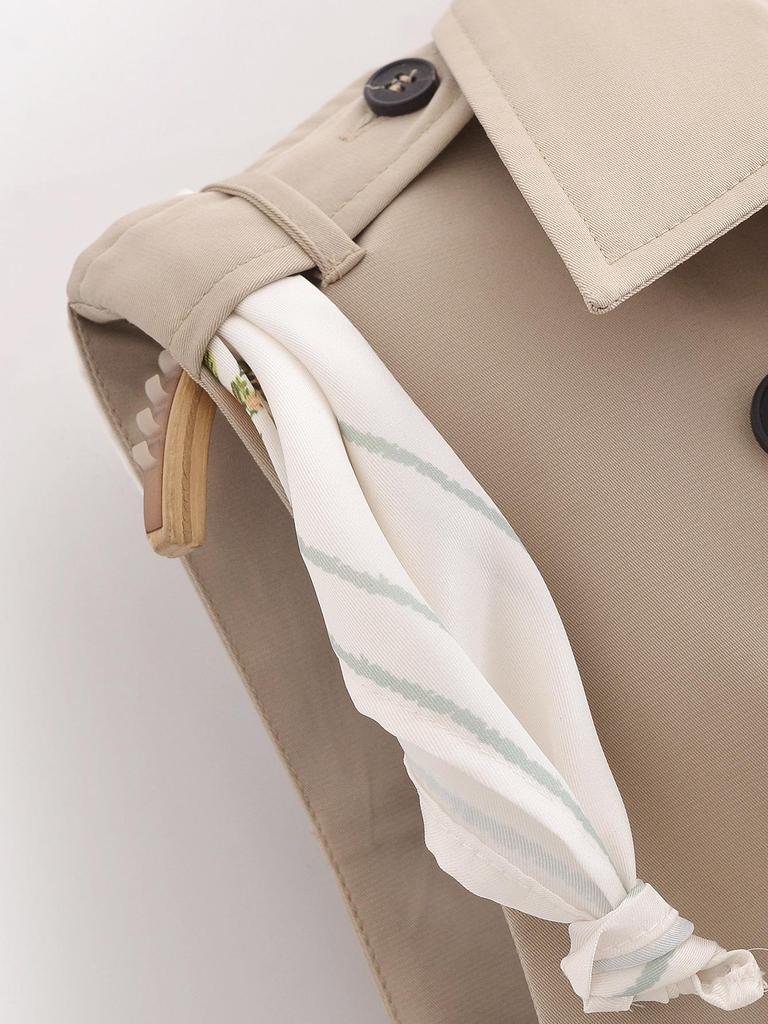 2025 Women's Spring European & American Slim Windbreaker Dress with Square Scarf