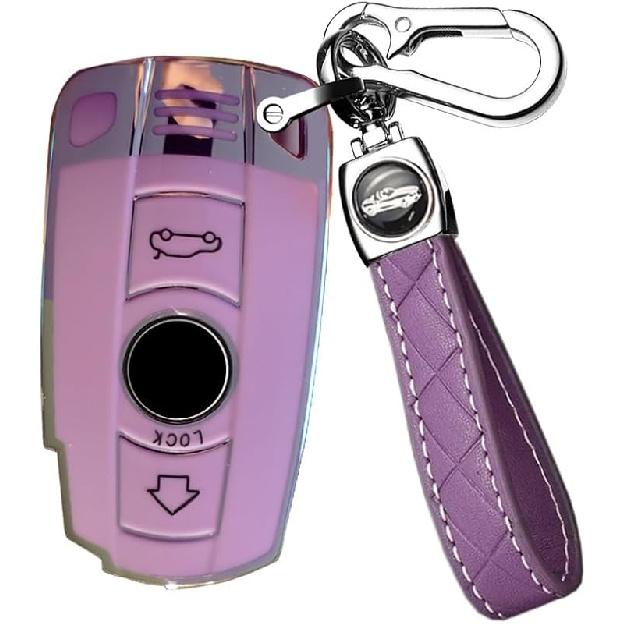 

SANRILY Черный Мягкий ТПУ Серебристый Край 2 Кнопки Чехол для Ключа-Брелока для BMW F30 E90 E60 E70 E87 3 5 6 Серии M3 M5 X1 X5 X6 Z4 Аксессуары Бесключевой Чехол для Ключа фиолетовый