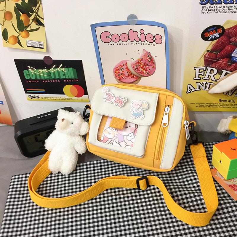 New Canvas Bag Female Student Small Bag Wind Messenger Bag Literary Versatile Cute Shoulder Bag