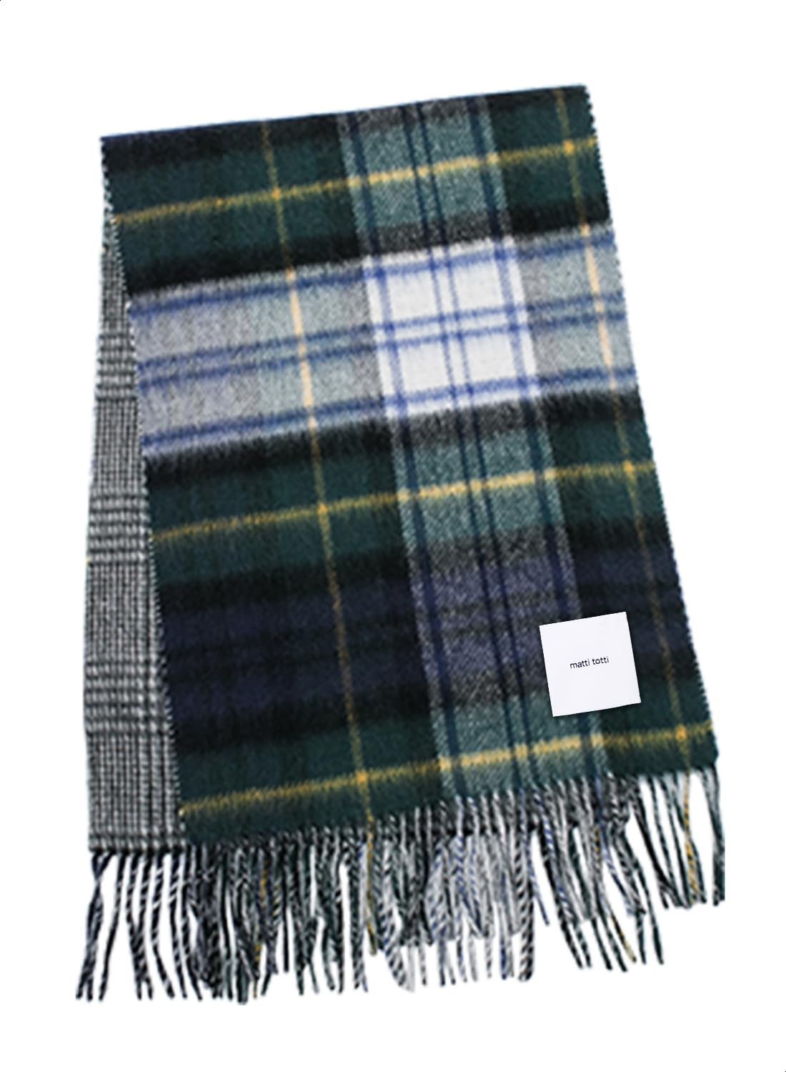 

Matti Totti Green x Navy F Cashmere Checked Size Cashmere Scarf, Large, Thick, Pattern, Men s, 100, Long, Reversible, Scarf, Gift, C0021B-2