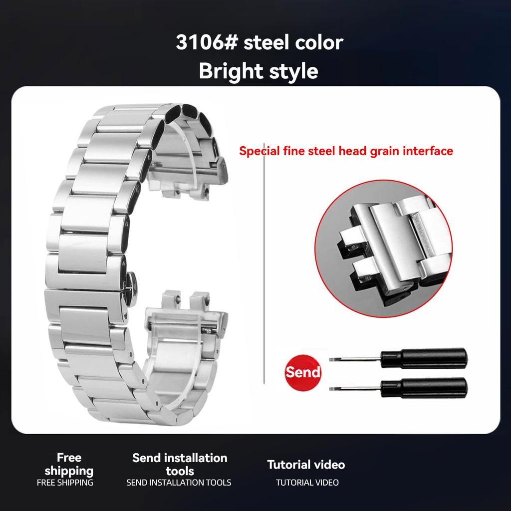 B5000 Small Silver Nugget metal watchband case For Casio 3459 G-SHOCK GMW-B5000 modified Stainless steel Watch Strap accessories