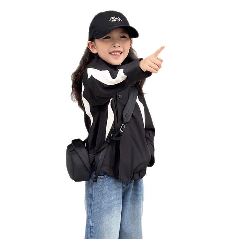 Girls' 2025 Spring/Autumn Fashion Windbreaker: Big Child's Trench Coat & Thin Jacket.