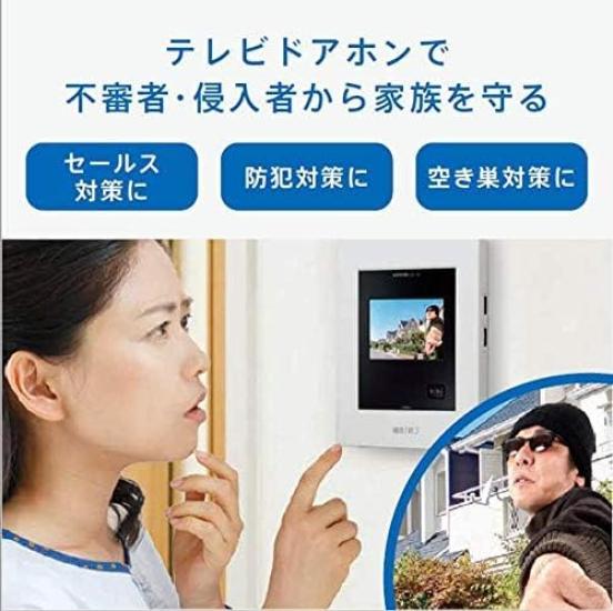 Aiphone Doorphone Intercom with Entrance Door Unit with Screen Adjustable Camera AC Power Wired or Wireless ZA-TD1 Camera, Monitor, Easy-to-Understand