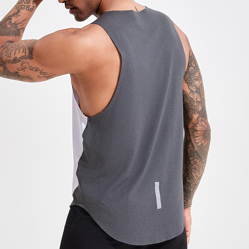 Men Gym Jogging Vest Tank Basketball Sport Wear Male Running Sleeveless Shirt Muscle Fit Top Training Outdoor Clothes Breathable