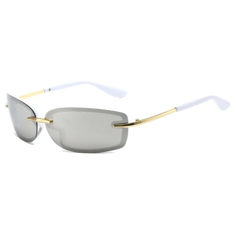 Trendy Y2K Rimless Sunglasses Women Steampunk Goggles Punk Shades UV400 Protection Unisex Outdoor Eyewear