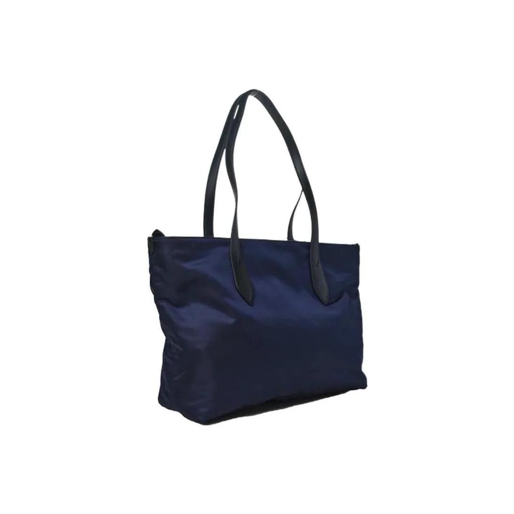 Burberry Marken-Buchstabenlogo Nylon-Tragetasche Einkaufstasche Handtasche Kleine Größe Damen Marineblau