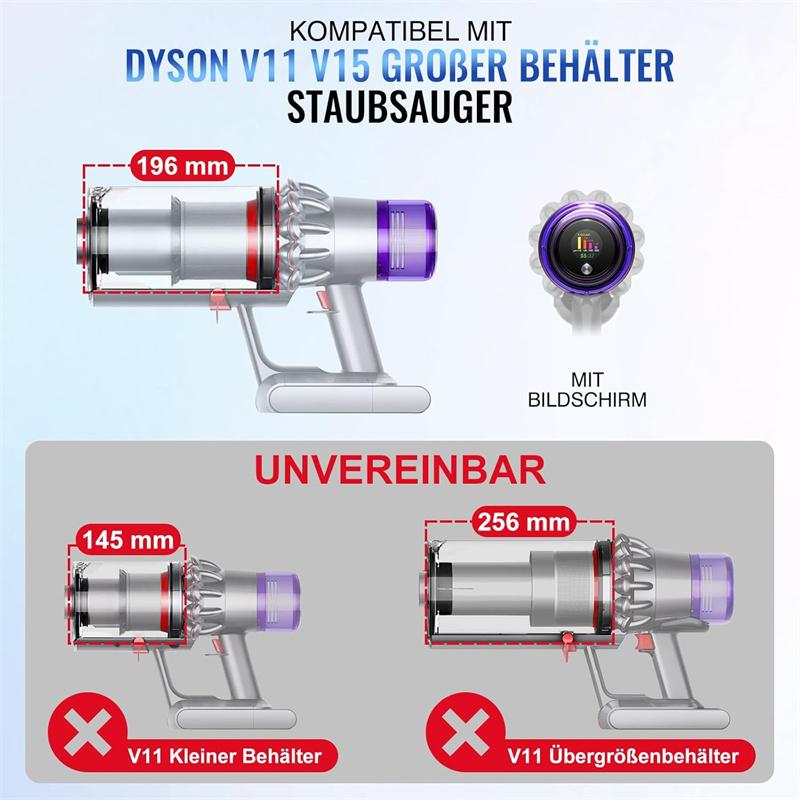 Für Dyson V11 V15 SV14 SV15 SV22 Staubsauger, Ersatz-Staubbehälter, Reinigungsstaubsauger und kabellose Komponenten 970013-02 HEPA